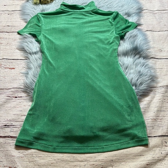 With Jean Alexa Ruched Button Front Mini Dress Green sz S - Picture 11 of 11